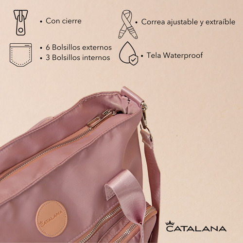 Bolso Cartera Mujer Urbana Con Correa Y Manijas