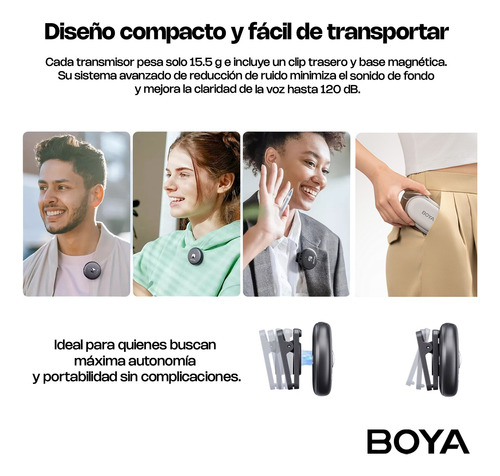 Micrófono Inalámbrico Boya Omic Lightning Fijación Magnética