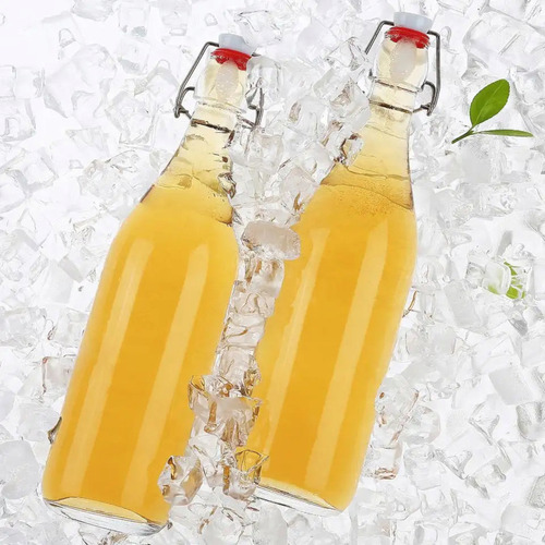 Imagen 9 de 9 de 6 Botellas De Vidrio + Tapon Mecanico 250ml