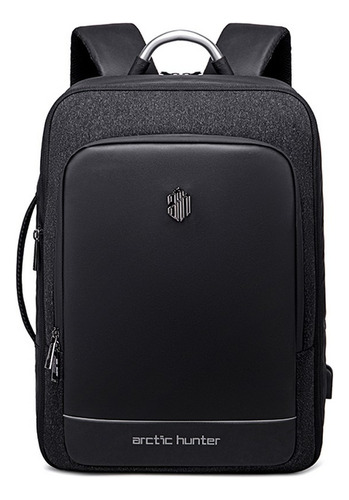 Mochila Pasta Executiva Multifuncional Reforçada Notebook Cor Preto Desenho Do Tecido Liso