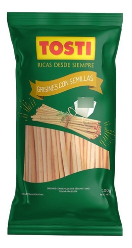 Grisines Tosti Con Semillas 100g Cintitas Snack