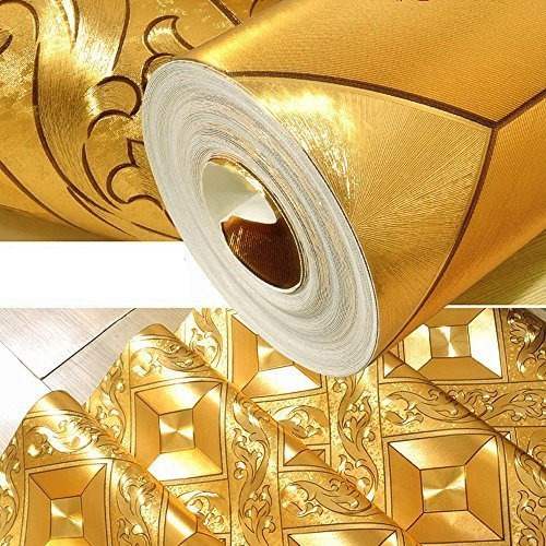 Qihang Oro Luxury Foil Mosaic Square Lattice Fondo Flicker P