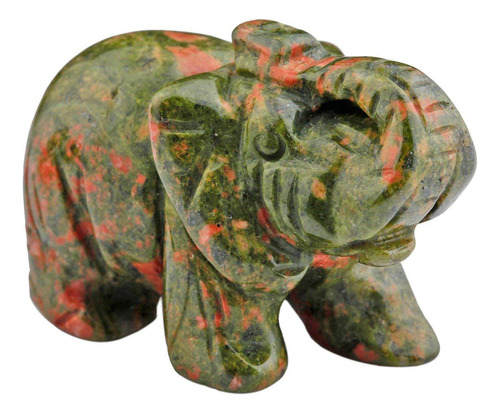 Figura De Estatua De Elefante Tallada De Cristal Curativo D.