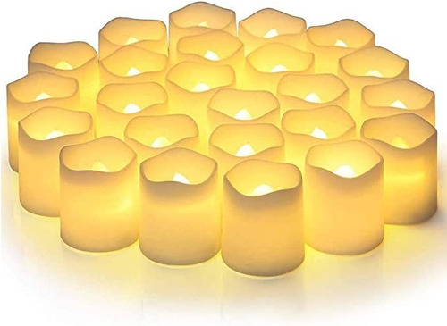 Velas Eléctricas Impermeables Decoración Luz Led Cálida 24pz