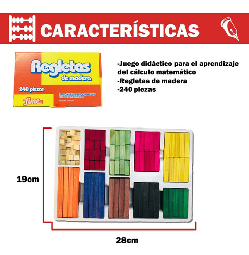 Regletas De Madera Fime 240 Piezas