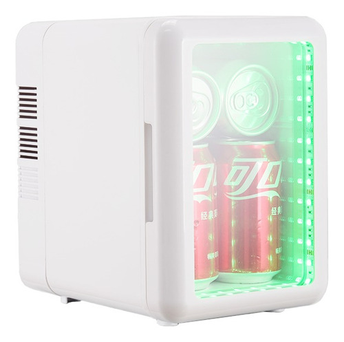 Mini Heladera Led Latas, Cosmeticos 4l Con Cables 220v Y 12v Blanco