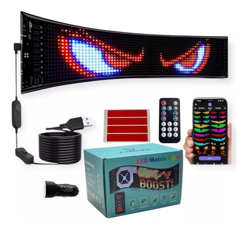 Cartel Led Programable Flexible Usb Letrero Para Coche