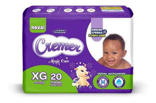 Imagem 2 de 5 de Kit Fralda Cremer Jumbo Xg 160 Unidades