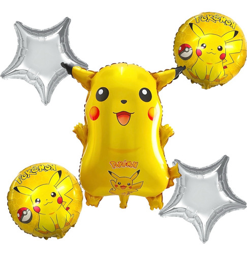 Kit De Globos Fiesta Temática Pikachu Decoración Cumpleaños