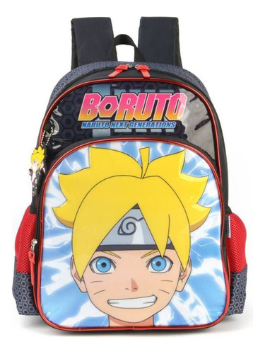 Mochila De Costas Escolar Boruto Naruto Preta Luxcel