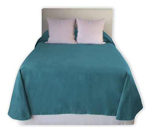 Colcha Blanca Individual Hotel Collection Color Azul petróleo Rombos
