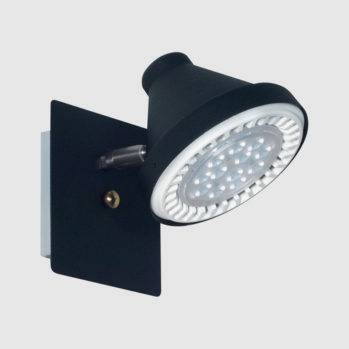 Aplique Spot Orientable 1 Luz Acero + Lampara Ar111 Led