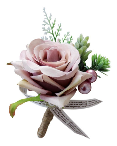 Imagen 9 de 12 de 2 Piezas Romántica Boda Fiesta Rosa Flor Boutonniere