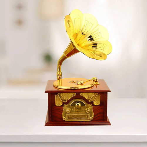 / Caja De Música De Gramófono Retro Forma De Fonógrafo