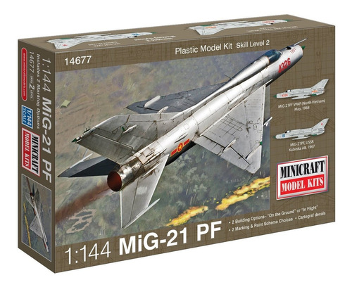 Minicraft Mig-21 Urss 2 Opcion Marcado Kit Modelo Escala 144