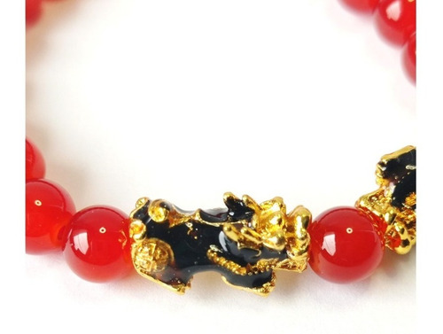 Imagen 3 de 4 de Brazalete Rojo Protección Riqueza - Fengshui - Piuxiu 18 Cm