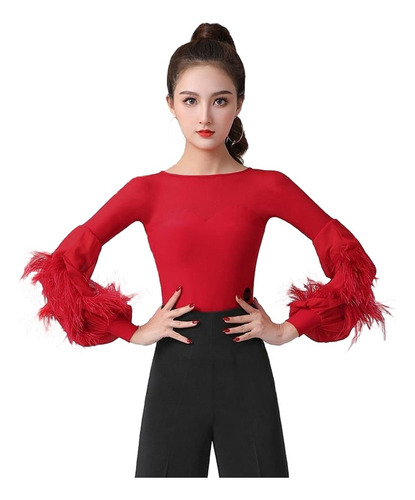 Mono De Plumas Elegante Lattance Top National Standard Dan