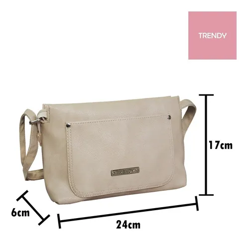 Cartera Mujer Trendy Cuero Sintetico Liviana