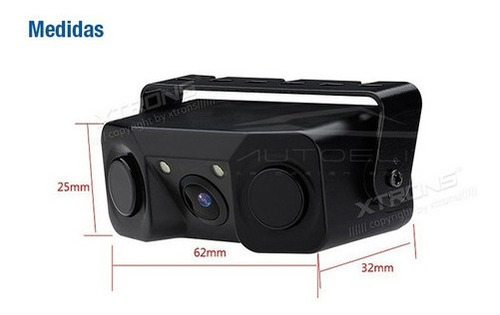 Imagen 5 de 8 de Camara De Reversa Universal 3 En 1 Con Sensores Y Luz Led