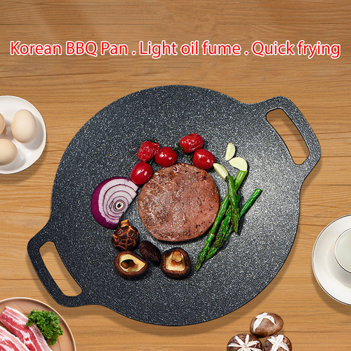 Sartén Coreana Redonda Para Barbacoa, Antiadherente, De Alum