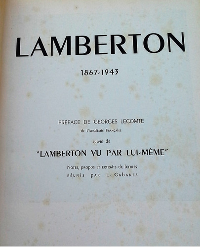 Joseph Lamberton - Catálogo Ilustrado Numerado - 1946