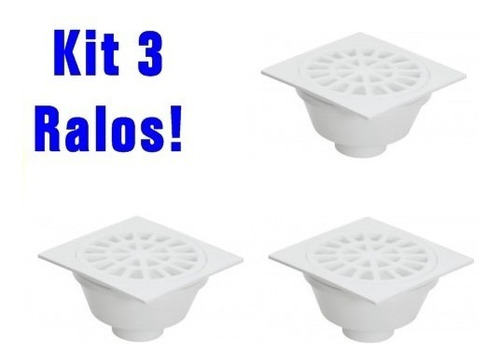 Kit 3un Ralo Caixa Sifonada Plastica De Banheiro - Luconi