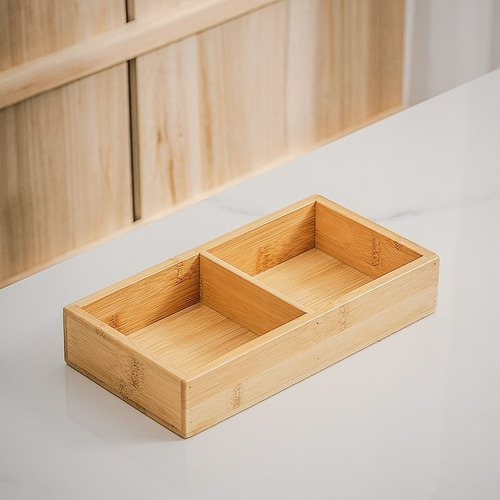 Caja Porta Te Bambu 2 Divisiones L 23cm X An 12cm X Al 5cm