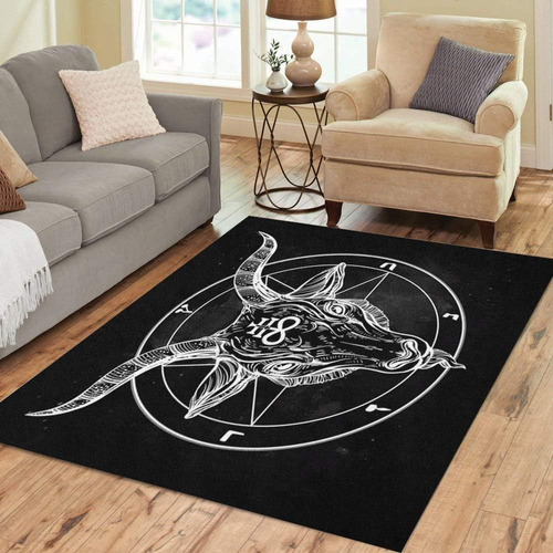 Alfombra De Área Pinbeam, Pentagrama, Demonio, Baphomet, Cab