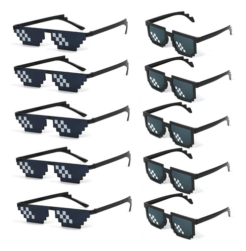 Kimober Paquete De 10 Lentes De Sol Thug Life  8 Bits De Mos