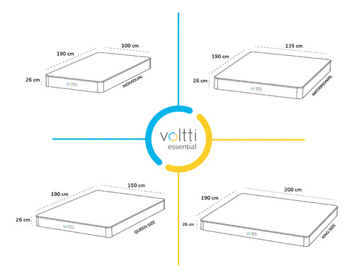 Voltti Colchón Queen Híbrido + Protector Impermeable | 26 Cm Blanco