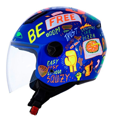 Capacete Norisk Orion Free Azul/color Aberto Promoção