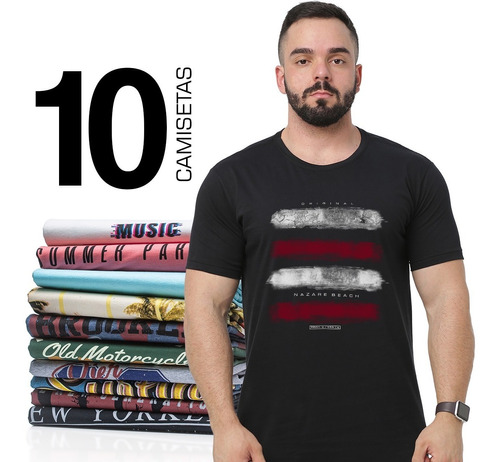 Kit 10 Camisas Camisetas Masculinas Atacado Envio Imediato | Frete grátis