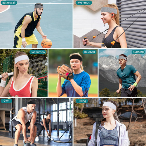 Diademas Antideslizantes Elásticas Para Entrenamiento 8 Unid