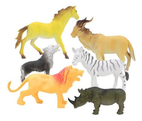 Brinquedo Infantil Kit 6 Animais Selvagens Em Miniatura De B