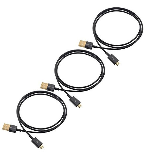 Cable Importa 3-pack Micro Usb 2.0 Cable De Negro 3 Pies