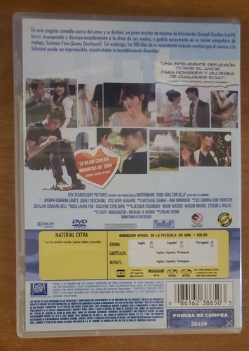 500 Días Con Ella - Dvd - (500) Days Of Summer (Usado)