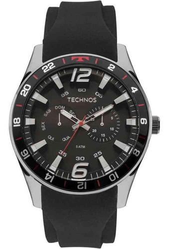 Relógio Technos Racer Masculino Prateado Silicone 6p25bn/8p