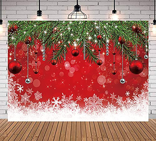 Red Christmas Snowflake Backdrop For Winter New Year Fpwpj