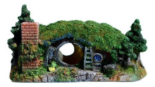 Decoración De Acuario Hobbit Casa Cueva Para Ocultar Rep