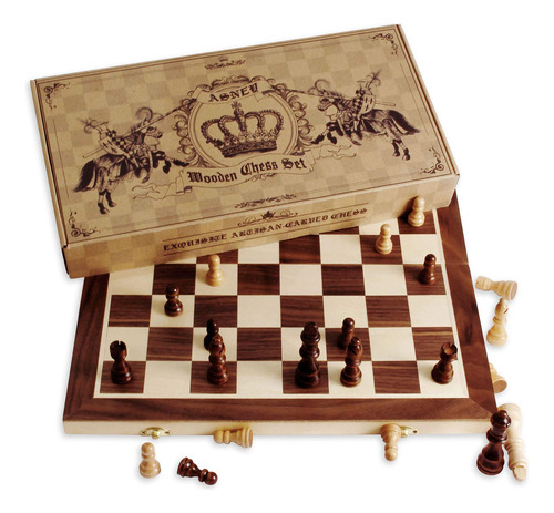 Juego De Ajedrez Magnético De Madera 38 Cm Con Bolsa