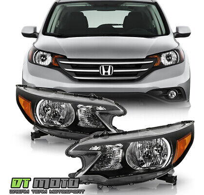 For 2012 2013 2014 Honda Cr-v Black Headlights Headlamps Yyk