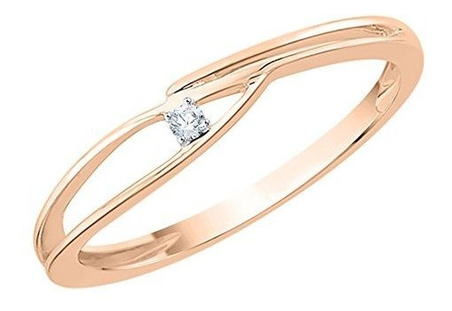 Diamond Accent Promise Ring In 10k Rose Gold (i-j, I1) (size