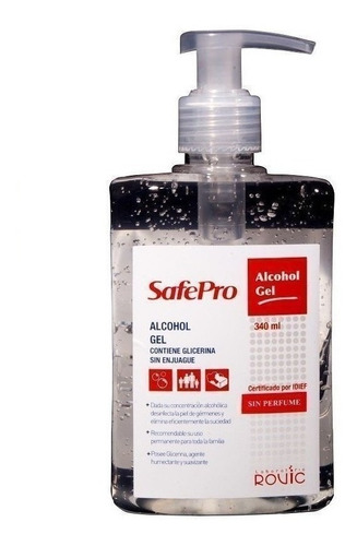 Alcohol Gel 340 Ml R. Isp Con Valvula Dosif Safepro
