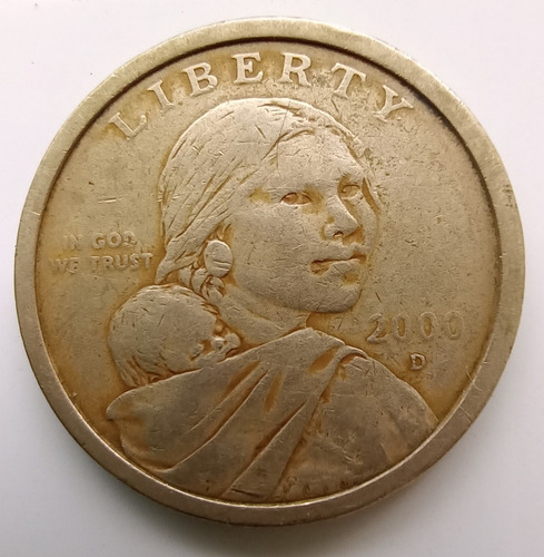 Moneda Sacagawea 1 Dólar Año 2000 Conmemorativa Usa