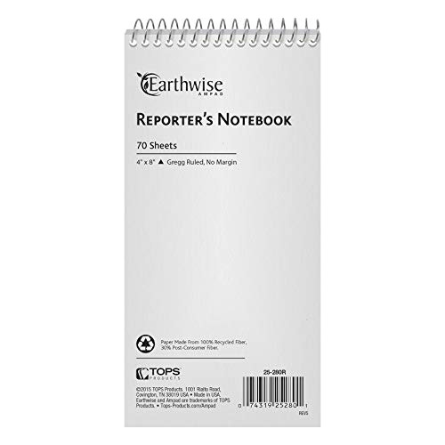 Cuaderno Earthwise De Reportero, 4 X 8 Pulgadas, 70 Hoj...