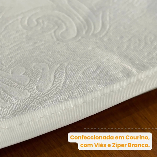Capa Maquina Lava E Seca Samsung 8,5 9 10,2 Frontal C/ Zíper Branco