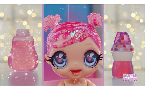 Muñeca Glitter Babyz Surprise Con 3 Cambios De Color Mágicos