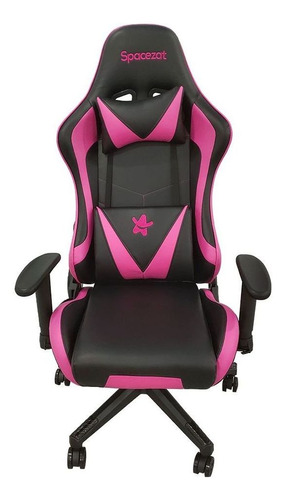 Silla Gamer Pro Reclinable 180 Reposapies Rosa Spacezat