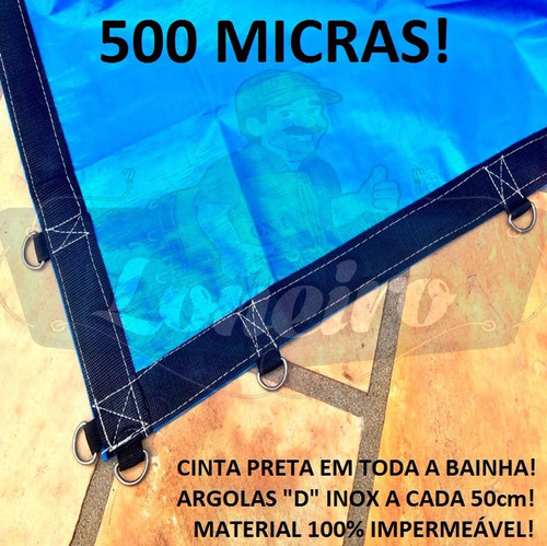 Super Lona 500 Micras 5x6 Preço Argolas Plástica Impermeável