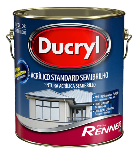 Pintura de color arena Renner Semibrillante Ducryl Standard, 3,6 litros